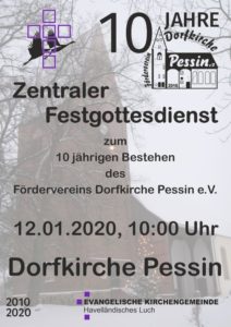 Festgottesdienst zum 10 jährigen Bestehen des Fördervereins Dorfkirche Pessin e.V. @ Dorfkirche Pessin